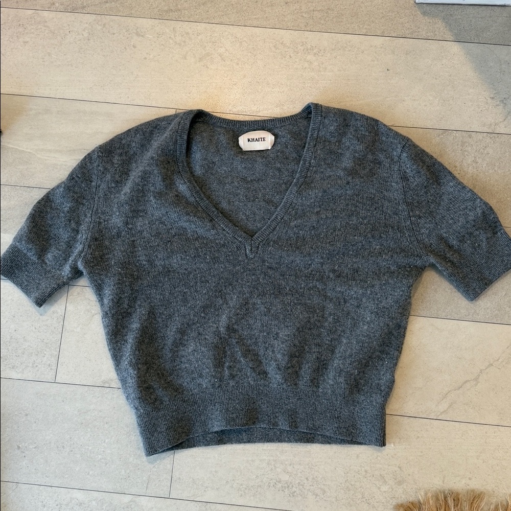 KHAITE Charcoal V-Neck women Sweater